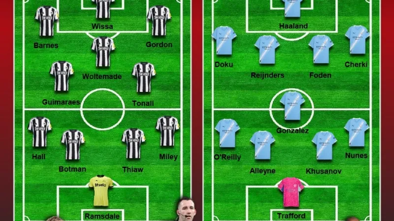 Chiến thuật và nhân sự ở trận Manchester City đối đầu Newcastle